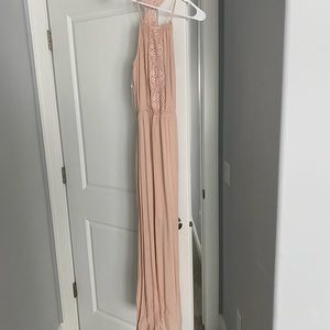 Blush halter maxi dress
